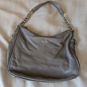 Kate Spade Shoulder Bag/Hand Bag.  Pebbled Leather, Gray.